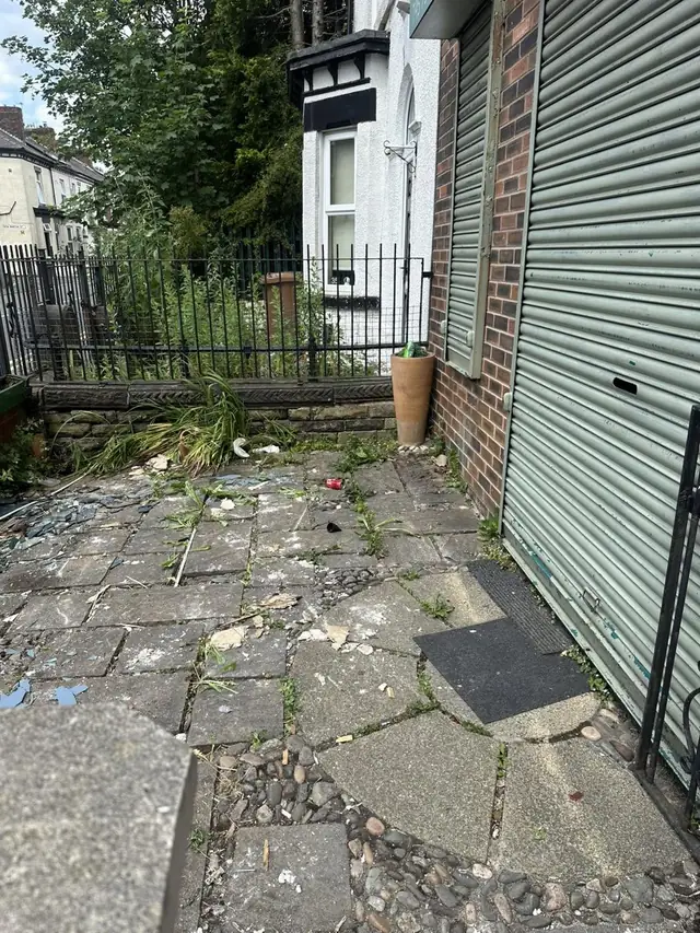 The same Salford front garden after the waste was cleared away